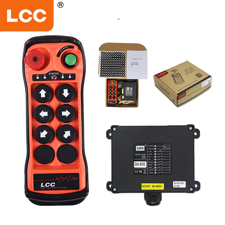 LCC Manufacturer QA600 Waterproof 6 Button110V 220V 24VTruck Wireless Lifting Overhead Crane Hoist Radio Industrial Remote Control
