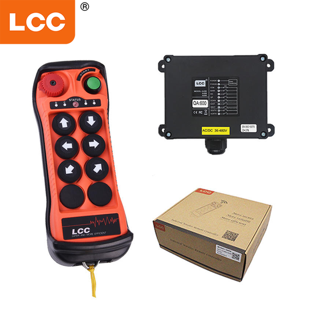 LCC Manufacturer QA600 Waterproof 6 Button110V 220V 24VTruck Wireless Lifting Overhead Crane Hoist Radio Industrial Remote Control