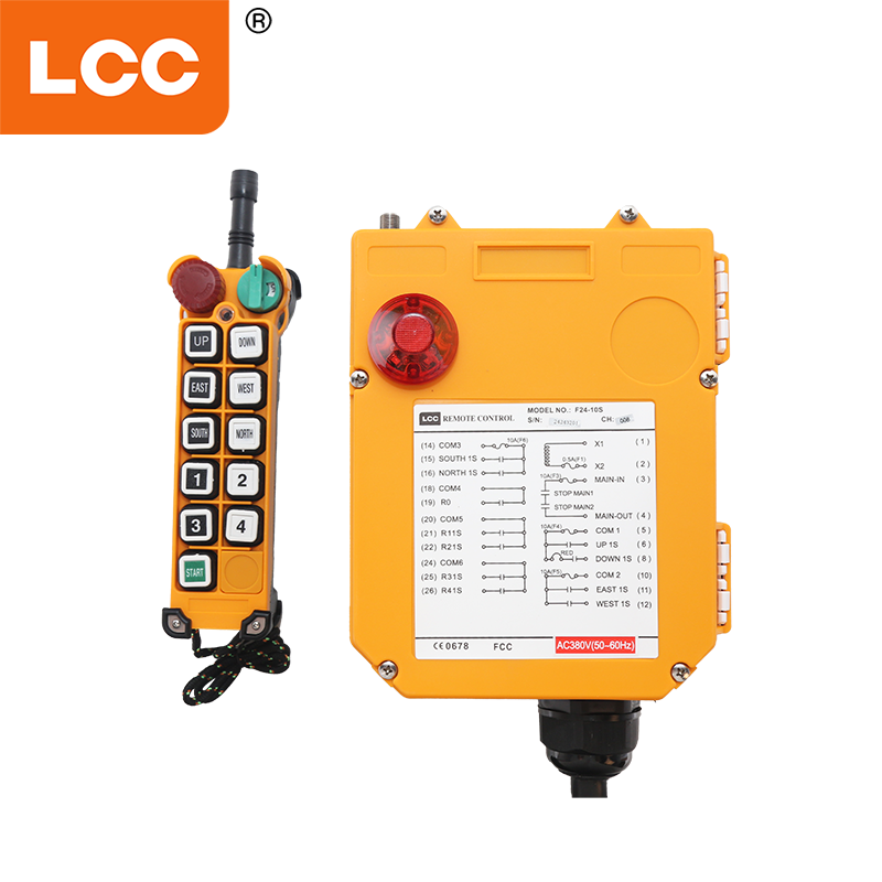 F24-10S 10 Buttons 500m Industrial Wireless Radio Crane Remote Control Transmitter And Receiver