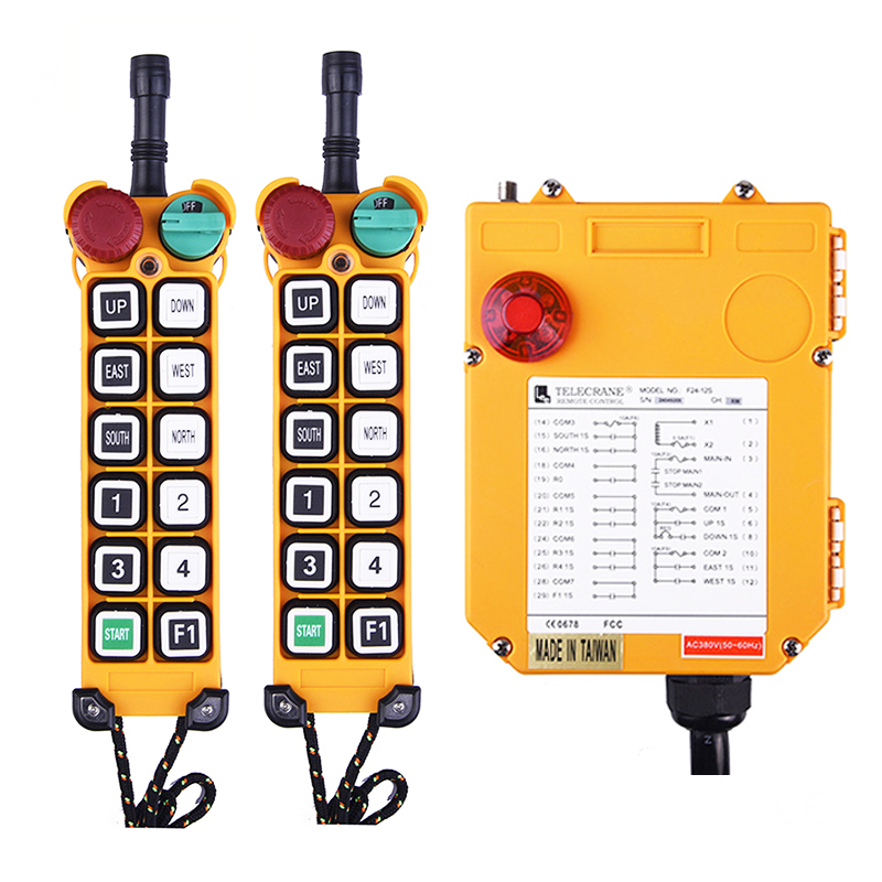 F24-12s Industrial Radio 315/433mhz 12 Buttons Single Speed Wireless Crane Radio Remote Control for Truck Cranes