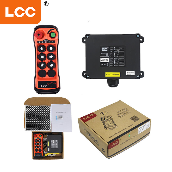 LCC Manufacturer QA600 Waterproof 6 Button110V 220V 24VTruck Wireless Lifting Overhead Crane Hoist Radio Industrial Remote Control
