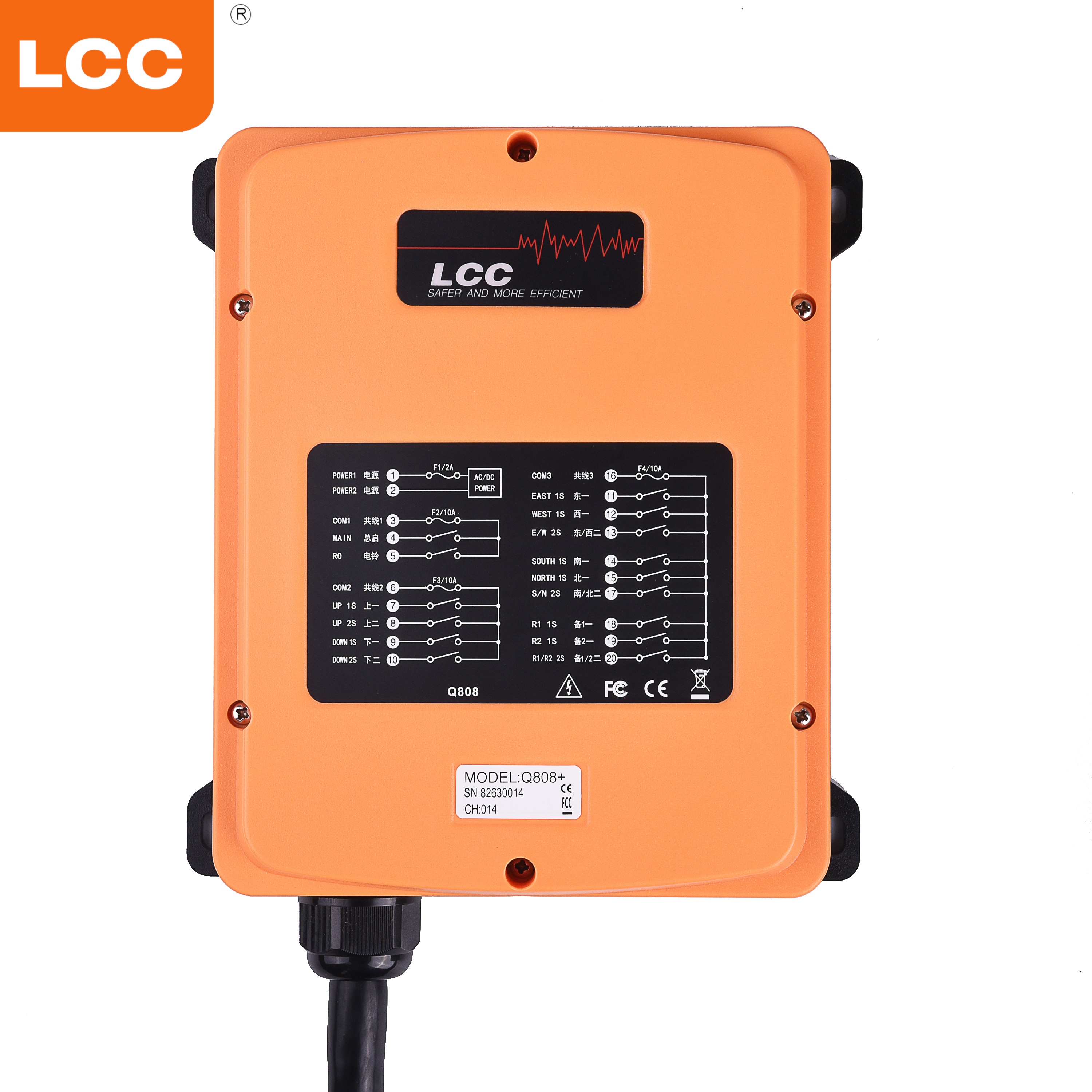 Q808 Hoist Wireless Industrial Pendant Remote Control Station Switch